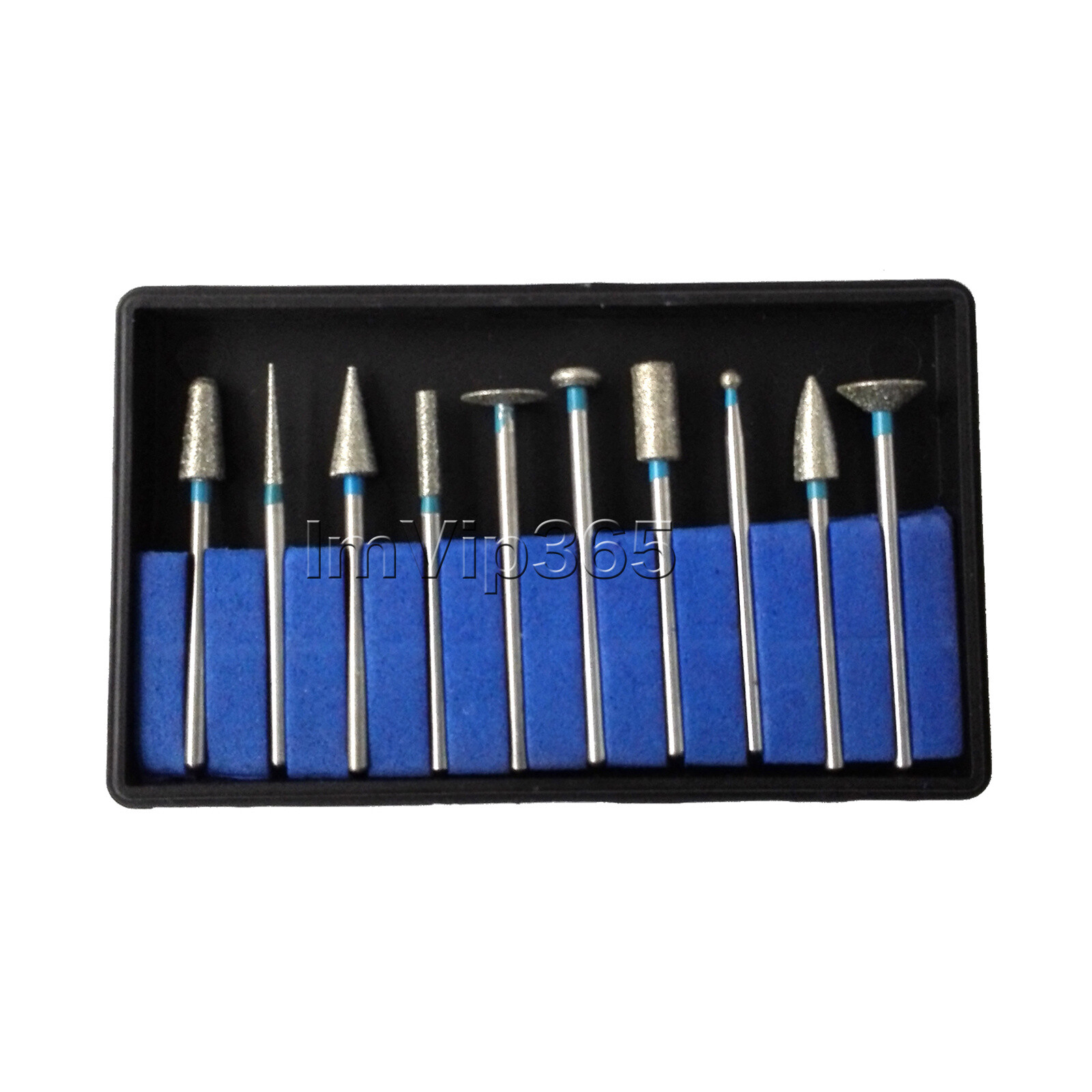 10Pcs/Kit Dental Lab Diamond Point Polisher HP Shank Rotary Bur 2.35mm