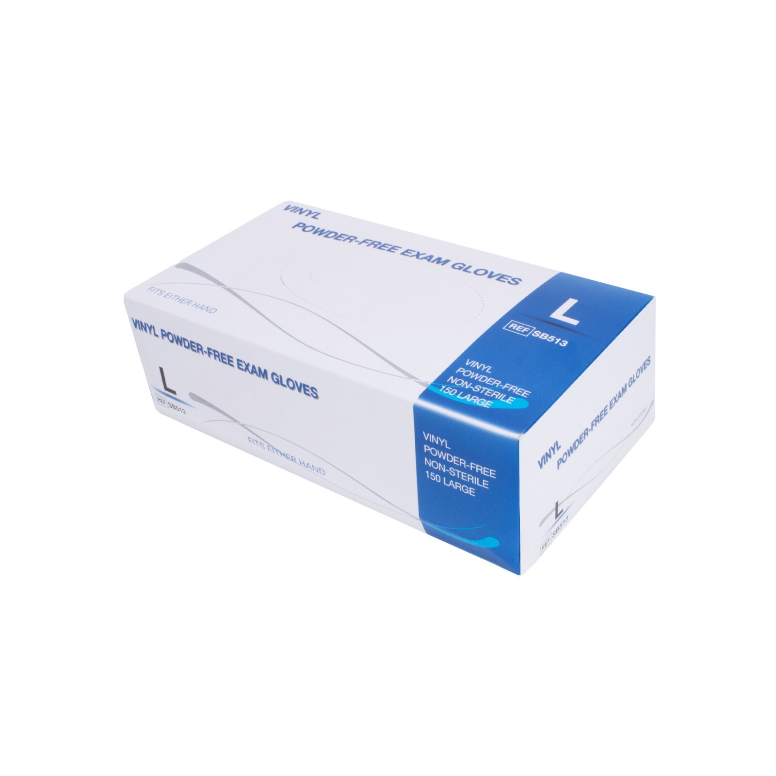 Vinyl Exam Gloves, Powder Free, Clear, Large, 1500/Case