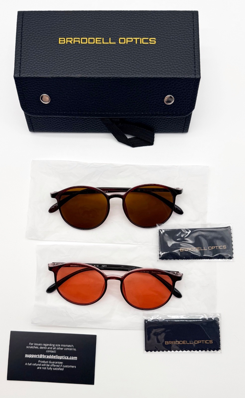 BRADDELL FL-41 Rose FL-60 Wayfarer Blue Light Glasses Migraine Light Sensitivity