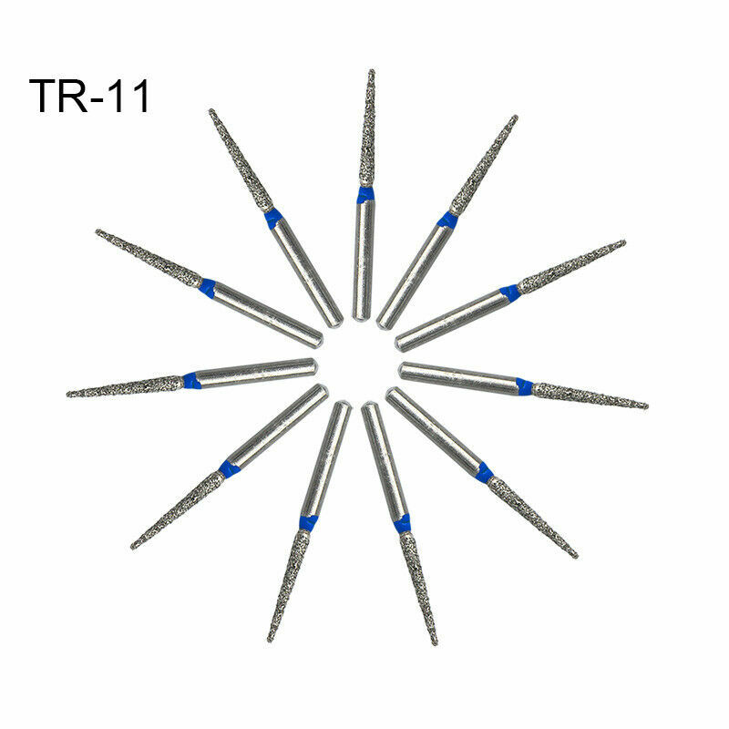 10PCS Diamond Burs TR-11 Medium FG 1.6mm for High Speed Handpiece bomaoer