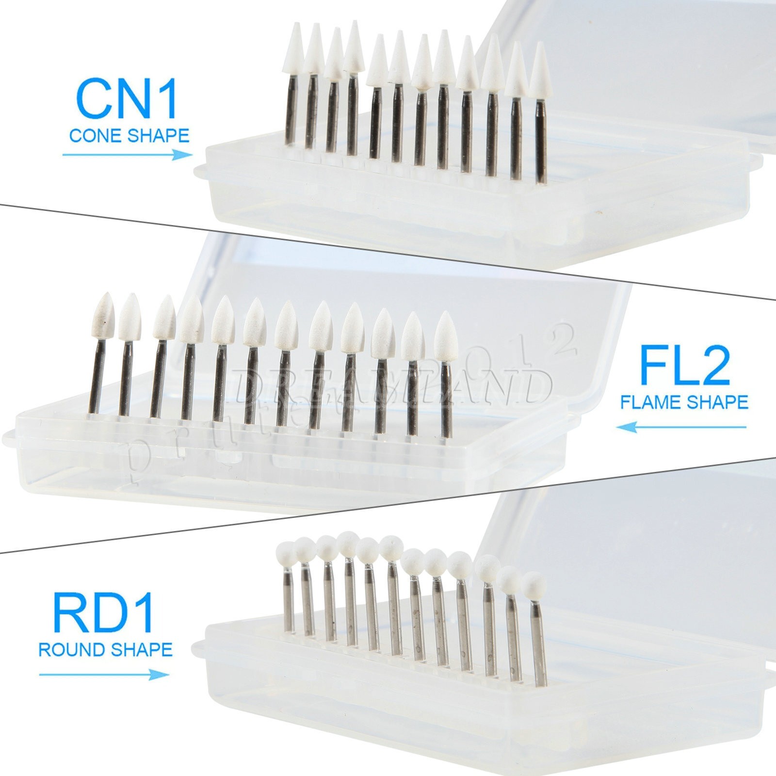 Dental Polishing Stone Flame Cone Shape FG Burs Drills Arkansas Stone