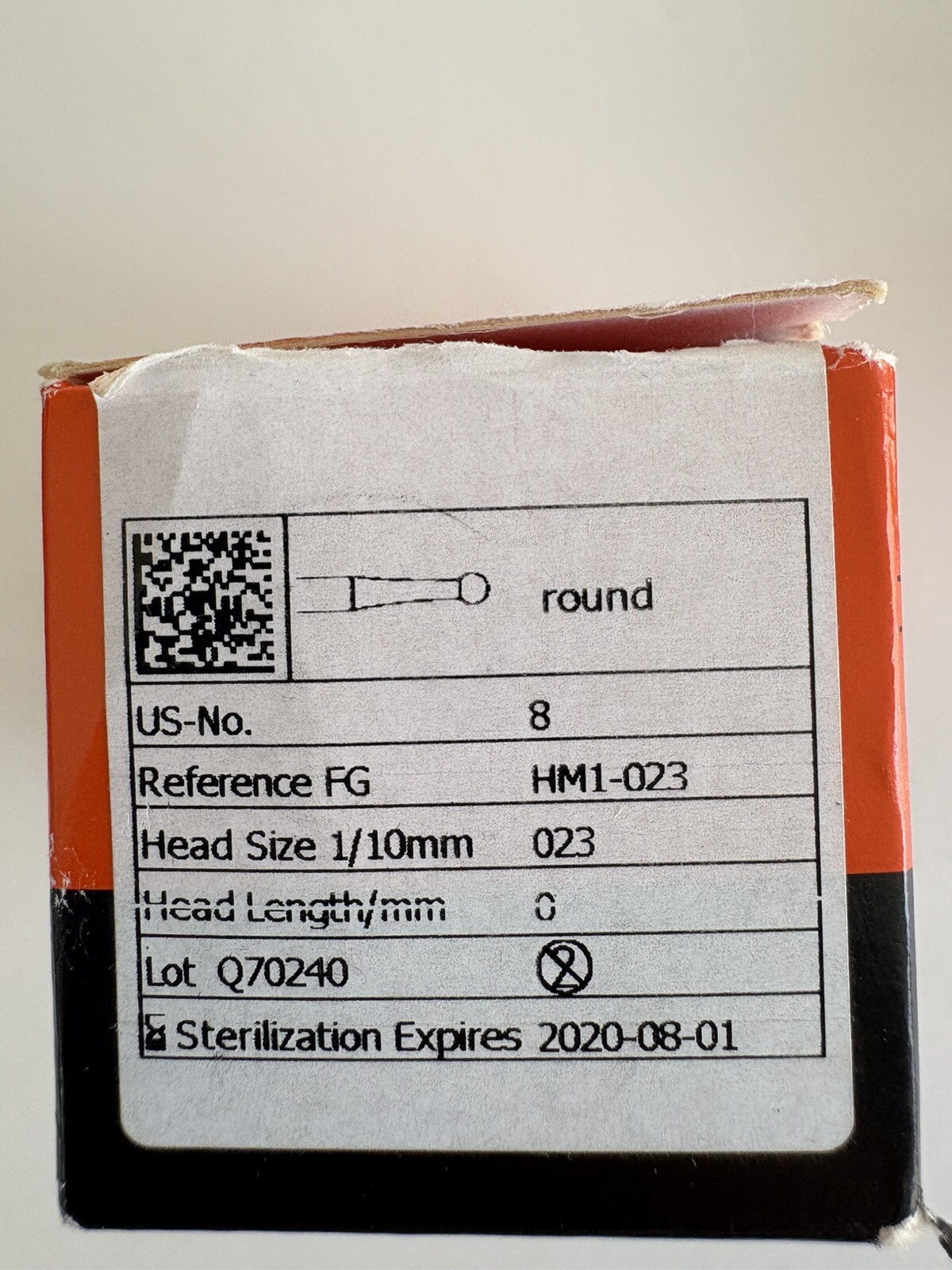 Meisinger FG8 CARBIDES, SINGLES, STERILE PACKED, US#8, FG, QTY 23 Round Bur