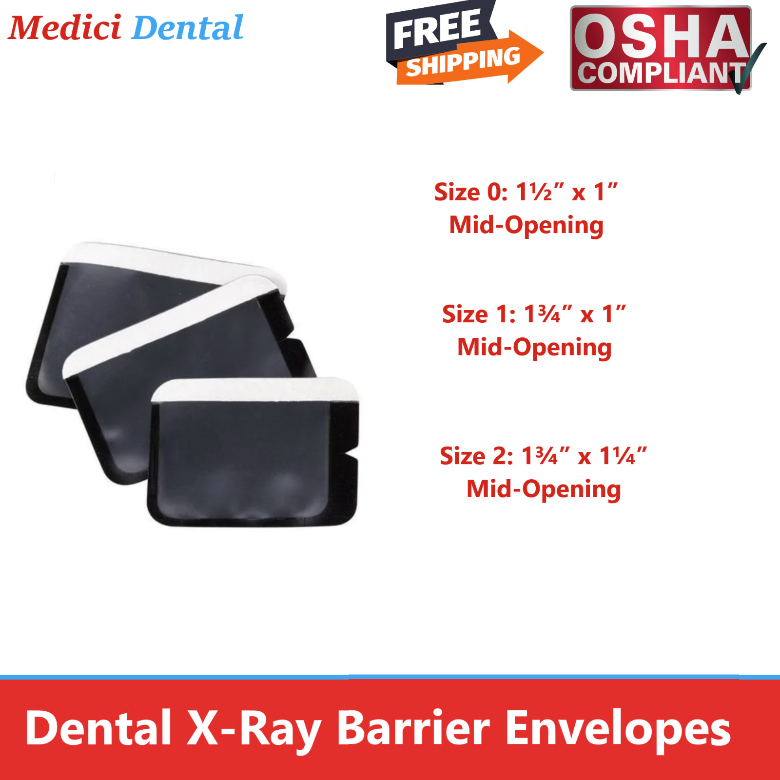 Barrier Envelopes for Phosphor Plate Dental Digital X-Ray Size 0 1 2 3 4, ScanX