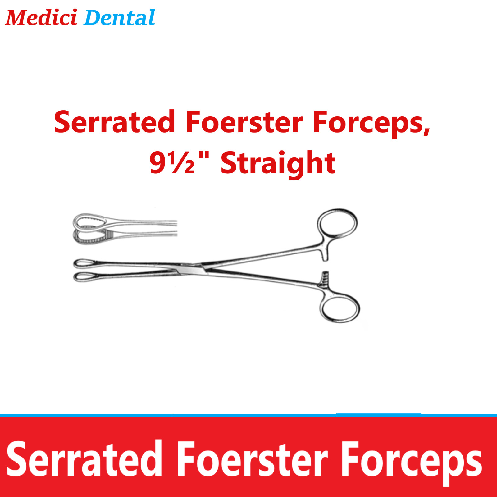 Medical Serrated Foerster Forceps, 9½» Straight Surgical grade stainless steel