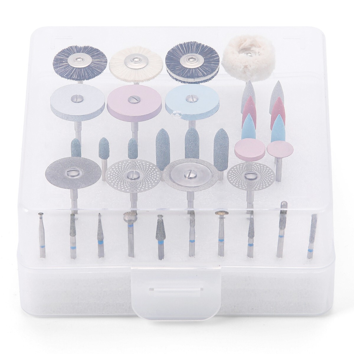 Dental Diamond Burs Polishing Brushes HP Polishers Stone Silicon Wheel Discs Kit