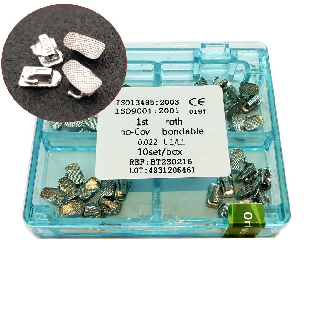 10sets Dental Orthodontic Single Buccal Tubes 1st Molar Roth 0.022 Bondable Mesh