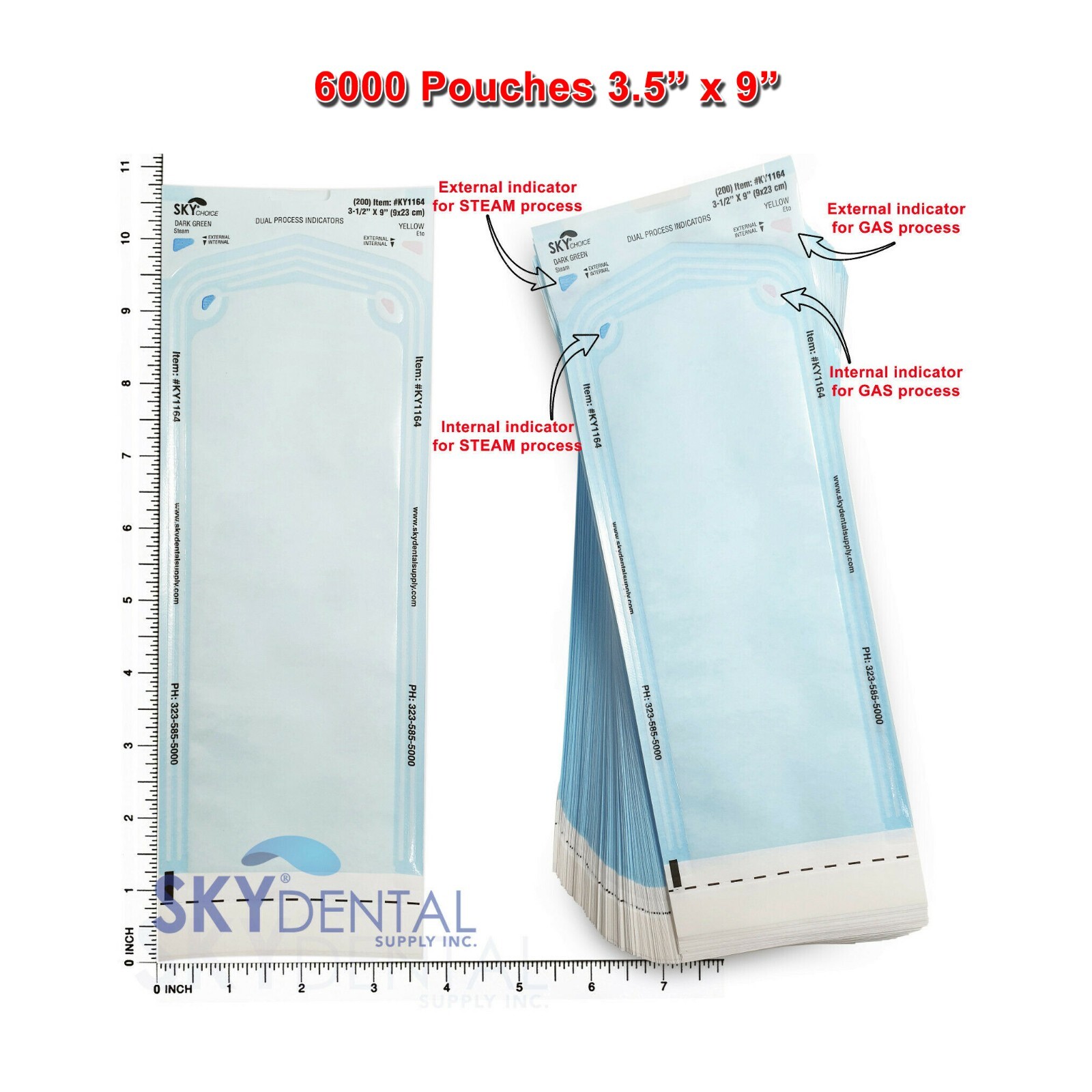Sterilization Pouches- 3.5 » x 10 » Dental Medical Self Seal Pouch Bag 6000 Bags