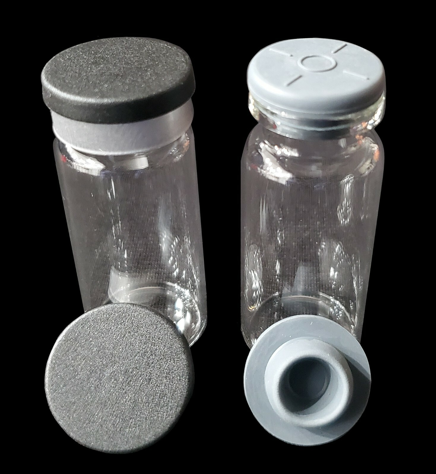 100pcs Lab 10ml Clear Vials+Caps 20mm Glass Bottles HPLC Beveled Edge Crimp Top