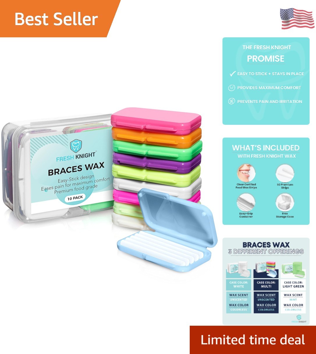 Braces Wax. Dental Wax for Braces & Aligners – Orthodontic Strips Food Grade…