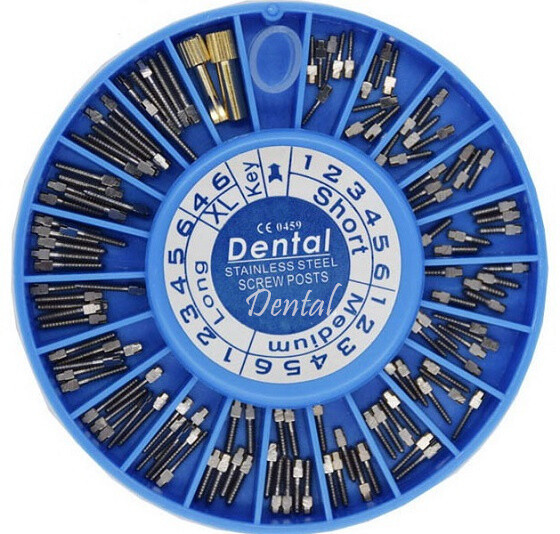 120pcs Dental Screw Post Gold/Silver Plated Titanium Kit Conical Root Canal Pins