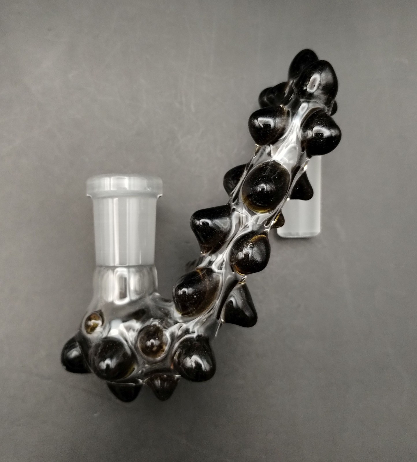 14mm Sparkle Bronze (Brillo) Glass Drop Down Attachment Adapter