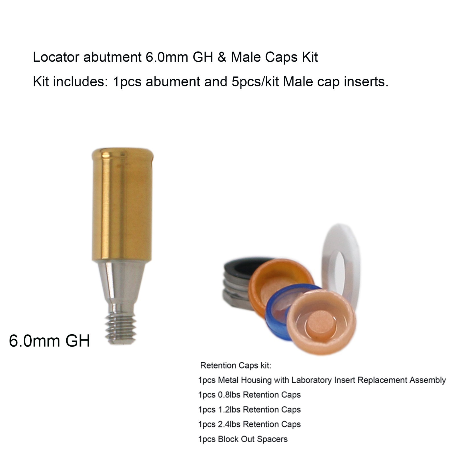 Hiossen Dental Locator Abutment Mini/Regular Fit Zest Classic Retention Inserts