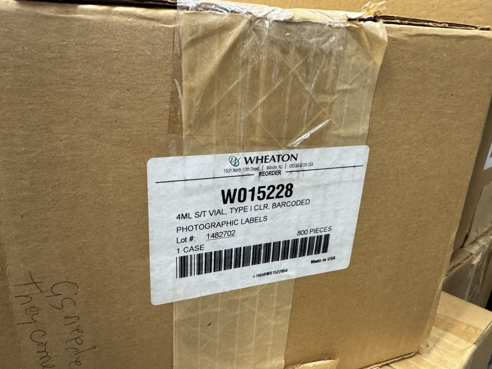 WHEATON 4 ml Standard Vial Type 1 Clear, Barcoded, Photographic Label (800/case)