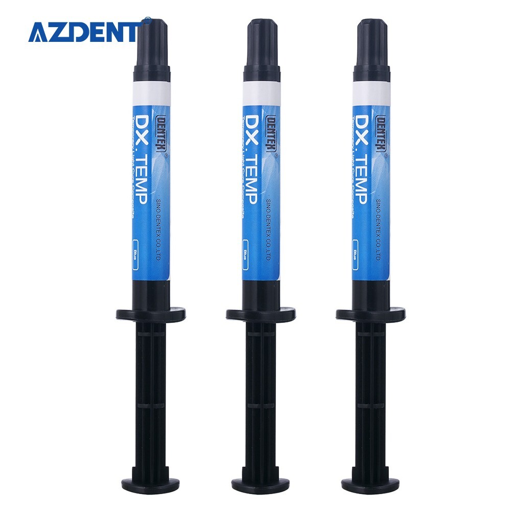 Dental Temporary Flow Light Cure Blue Filling Composite Resin DENTEX 2.5g Blue