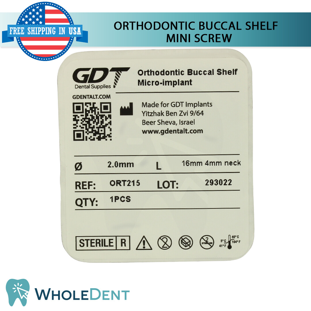 Orthodontic Dental Buccal Shelf Mini Screw Anchorage Im plant Titanium Sterile