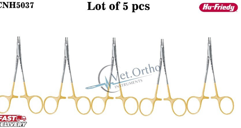 5X HU Friedy NH5037 Halsey Perma Sharp™ Needle Holder, 13 cm (5″)