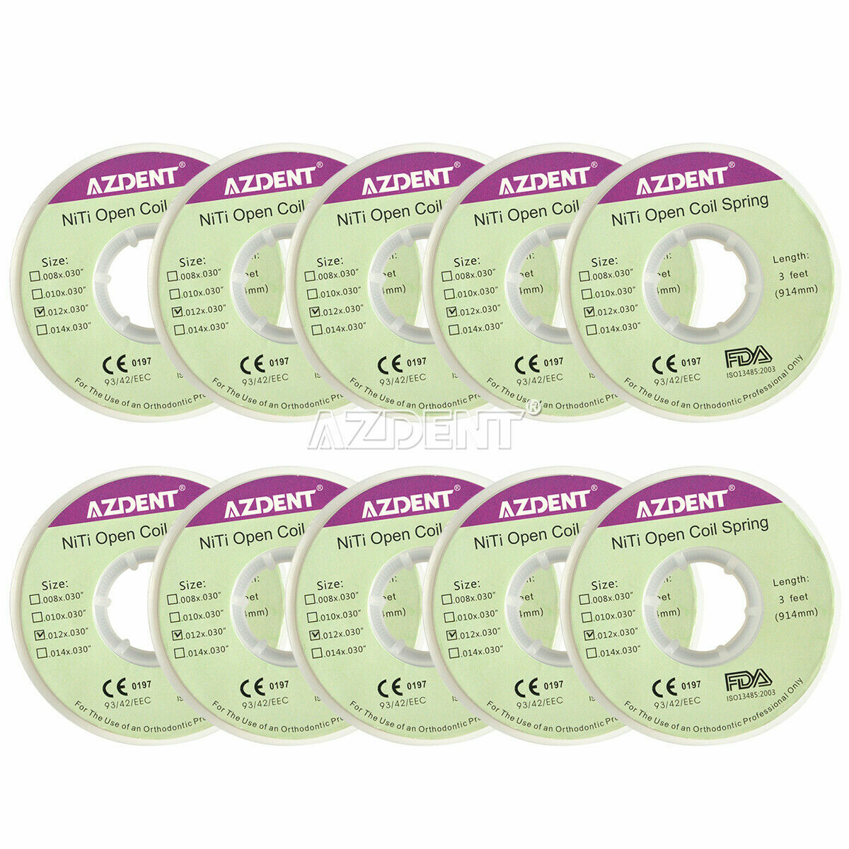 Orthodontic Dental Use Niti Open Coil Springs Dia.012/010 inch, 914 mm/ 3 Feet