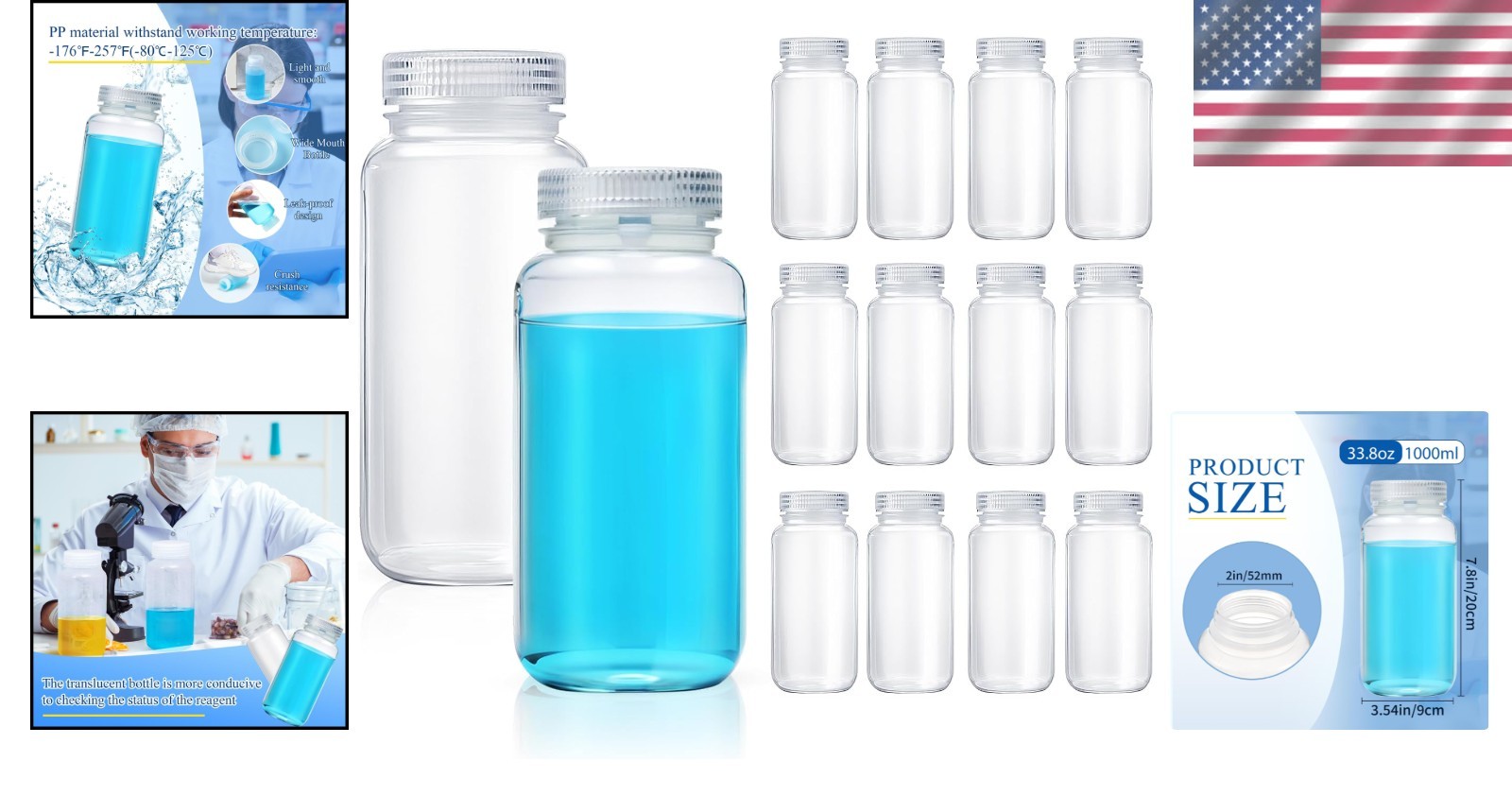 Leak Proof Plastic Containers 1000ml – Pack of 12