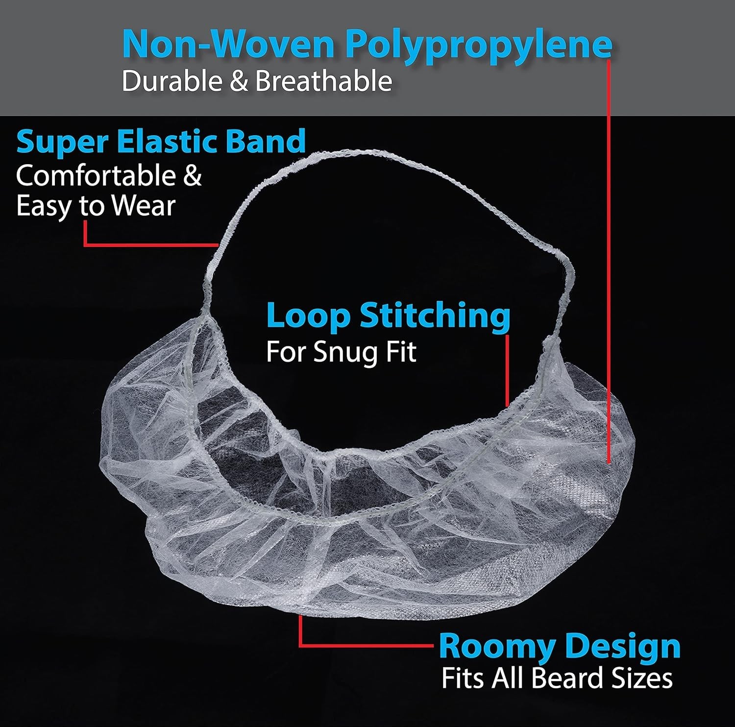 Disposable Beard Covers Protector, Disposable Bouffant Beard Net 19×9 inch – …