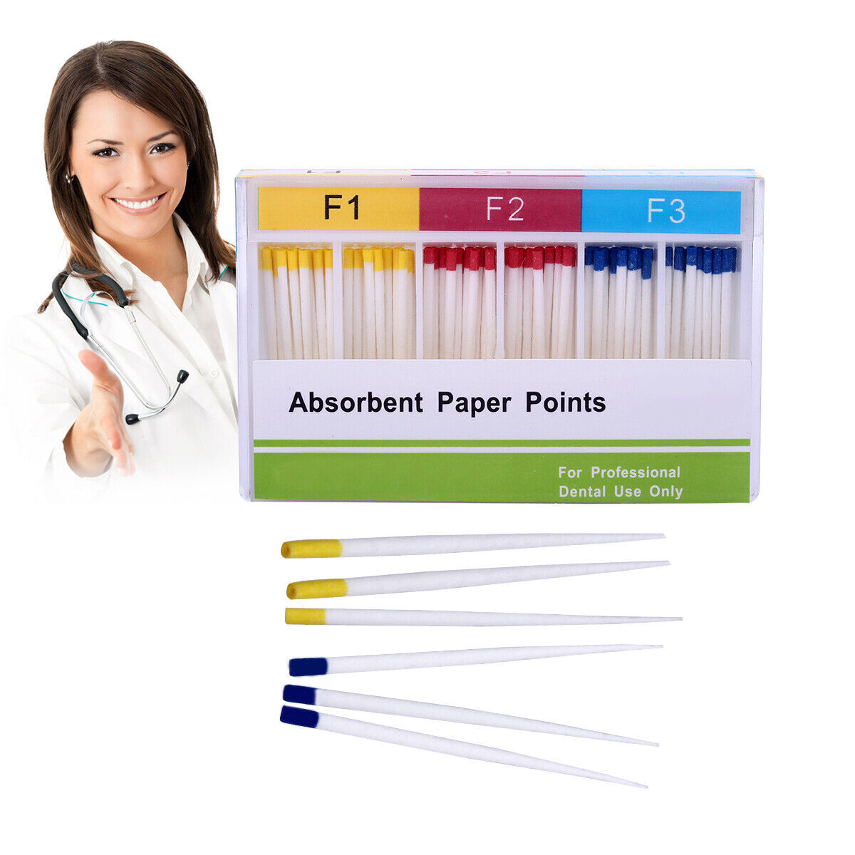 Dental Endodontics Cotton Fiber Tips Absorbent Paper Point Root Canal F1 F2 F3