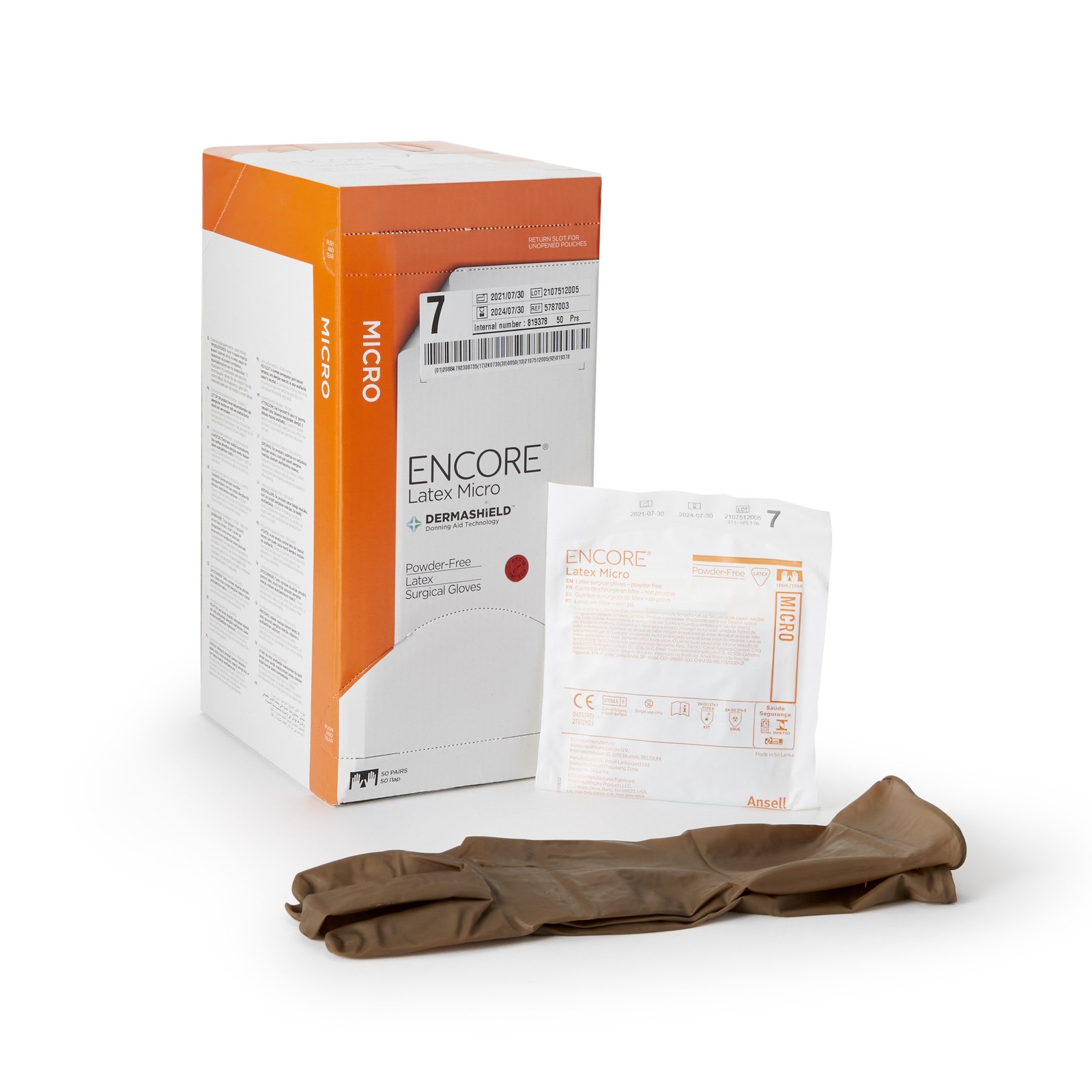 ENCORE Latex Micro Latex Surgical Glove Standard Cuff Length SIZE 7 50 per Box