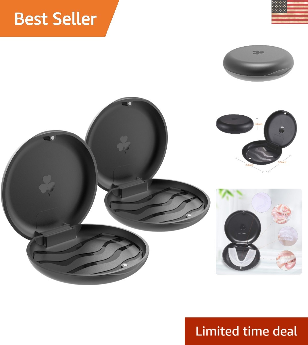 2 Pack Slim Orthodontic Retainer Cases with Magnetic Closure – Travel Ready
