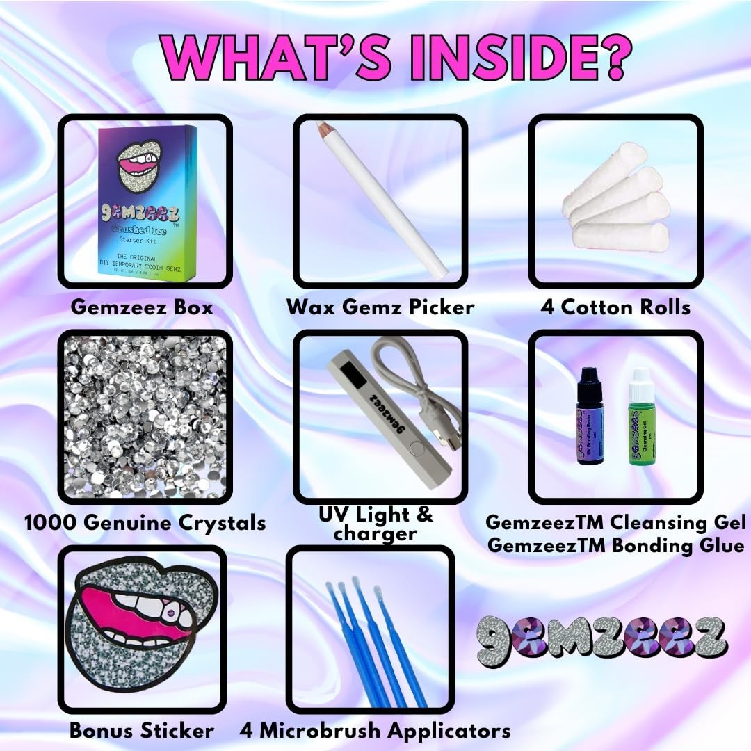 Sparkling Smile Tooth Gems Starter Kit: DIY Cosmetic Crystals, Easy At-Home Glam