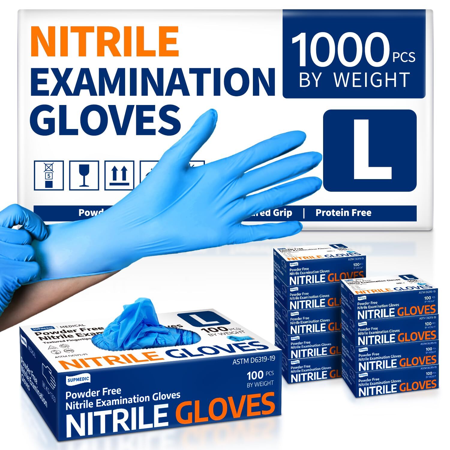 Medical Nitrile Exam Gloves Latexfree & Powderfree Nonsterile Food Safe Cleaning
