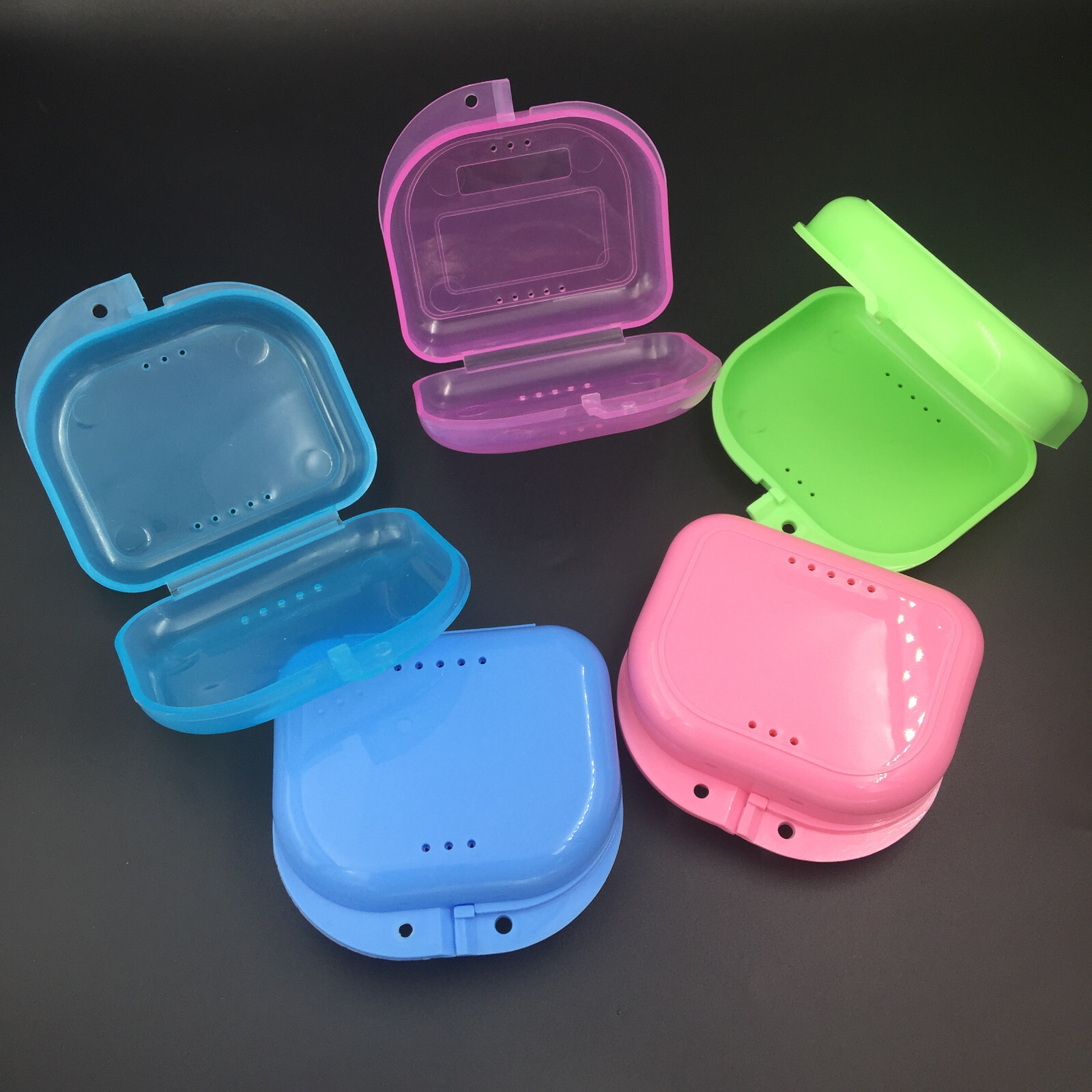 10pcs Dental Retainer Denture Storage Case Box Mouthguard Container Assorted