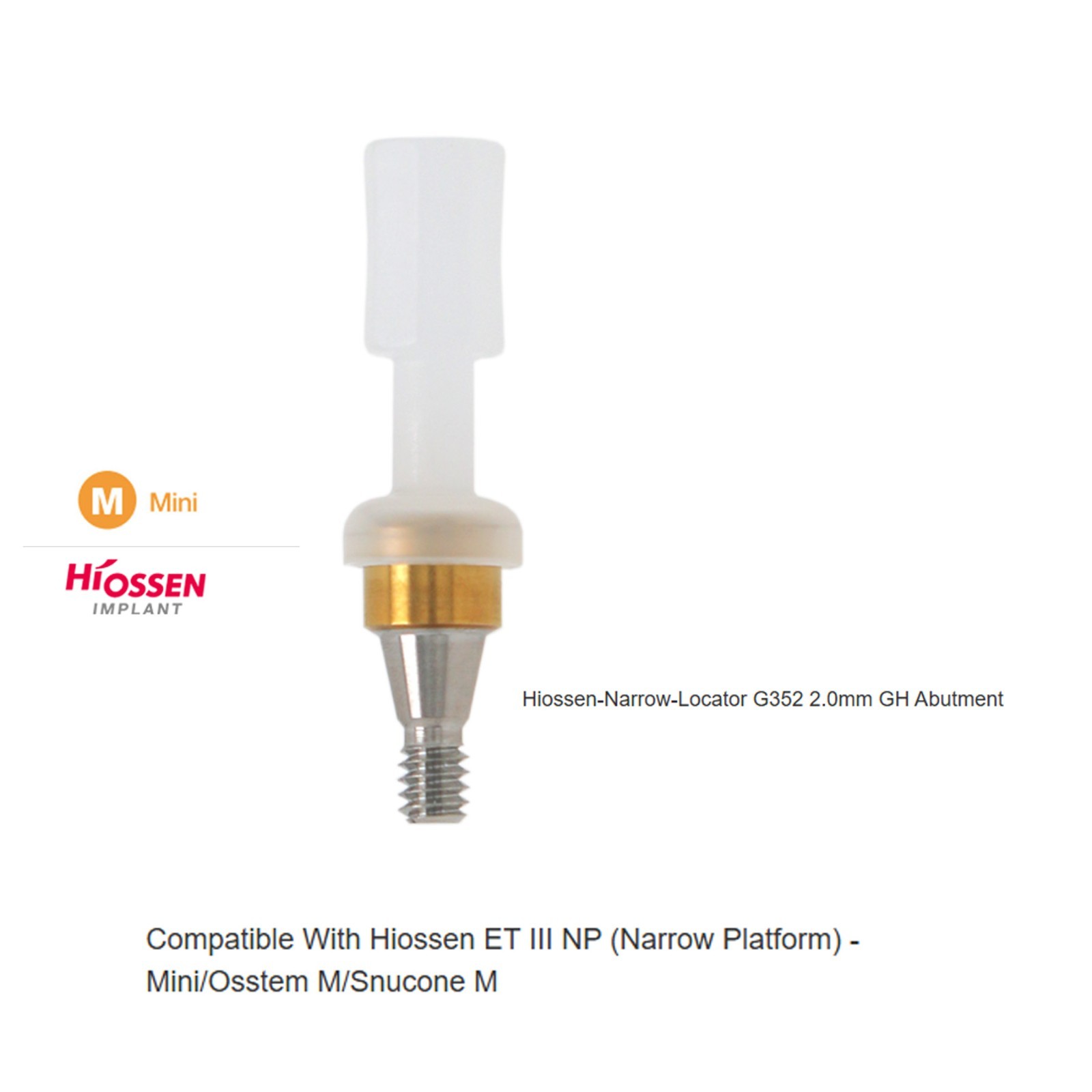 Hiossen Osstem Regular Mini Inter Hex Platform Fits Overdenture Locator abutment