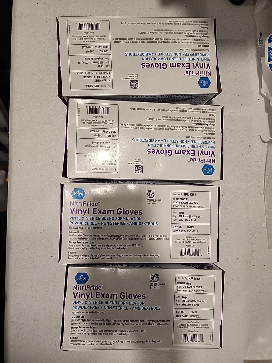 4 – Medpride NitriPride Exam Gloves – Powder Free, Latex Free Rubber Free. S6
