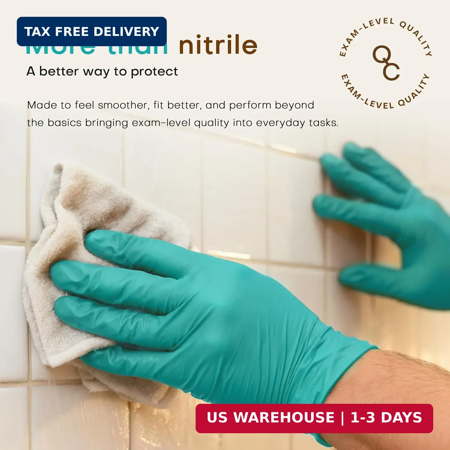 SUP Powder-Free Nitrile Gloves, 100 Count Food Safe Latex-Free Disposable Gloves