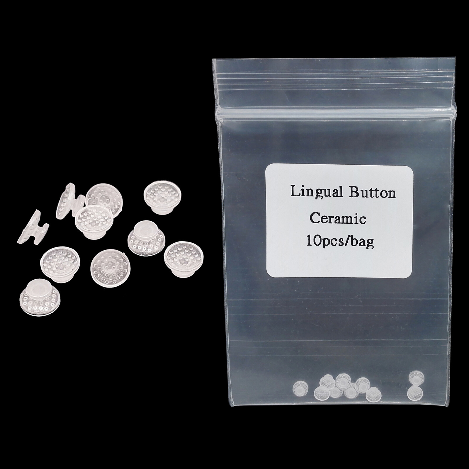 Dental Lingual Button Ceramic Clear Invisable Retainer Aligner Bondable Round