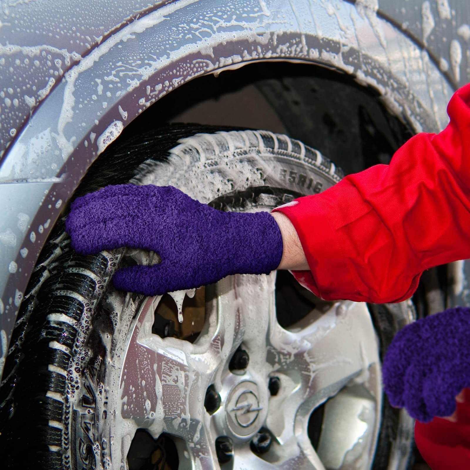 4 Pairs Microfiber Dusting Gloves Washable Reusable Cleaning Gloves Mittens f…