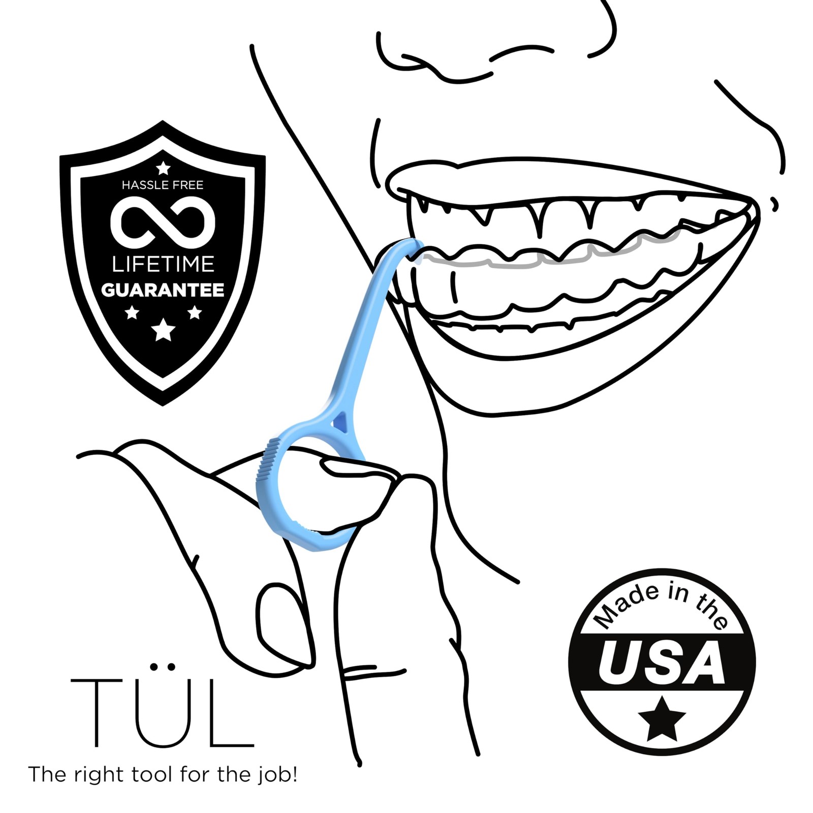 TÜL | Only Invisalign Remover Tool Made in the USA | Lifetime Blue 2 Pack