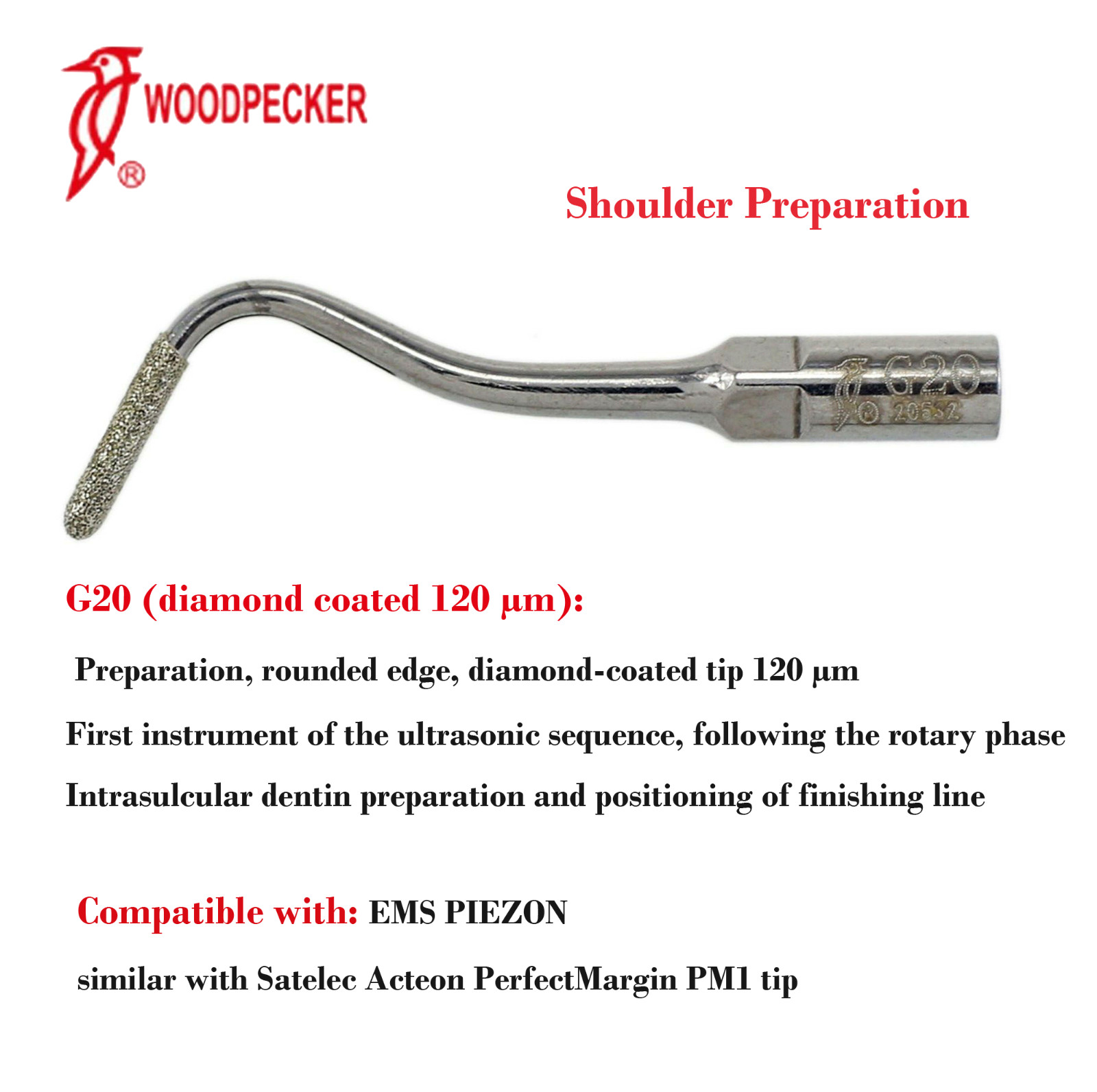 Woodpecker DTE Dental Ultrasonic Piezo Scaler Tips Endo Perio Scaling EMS Satele