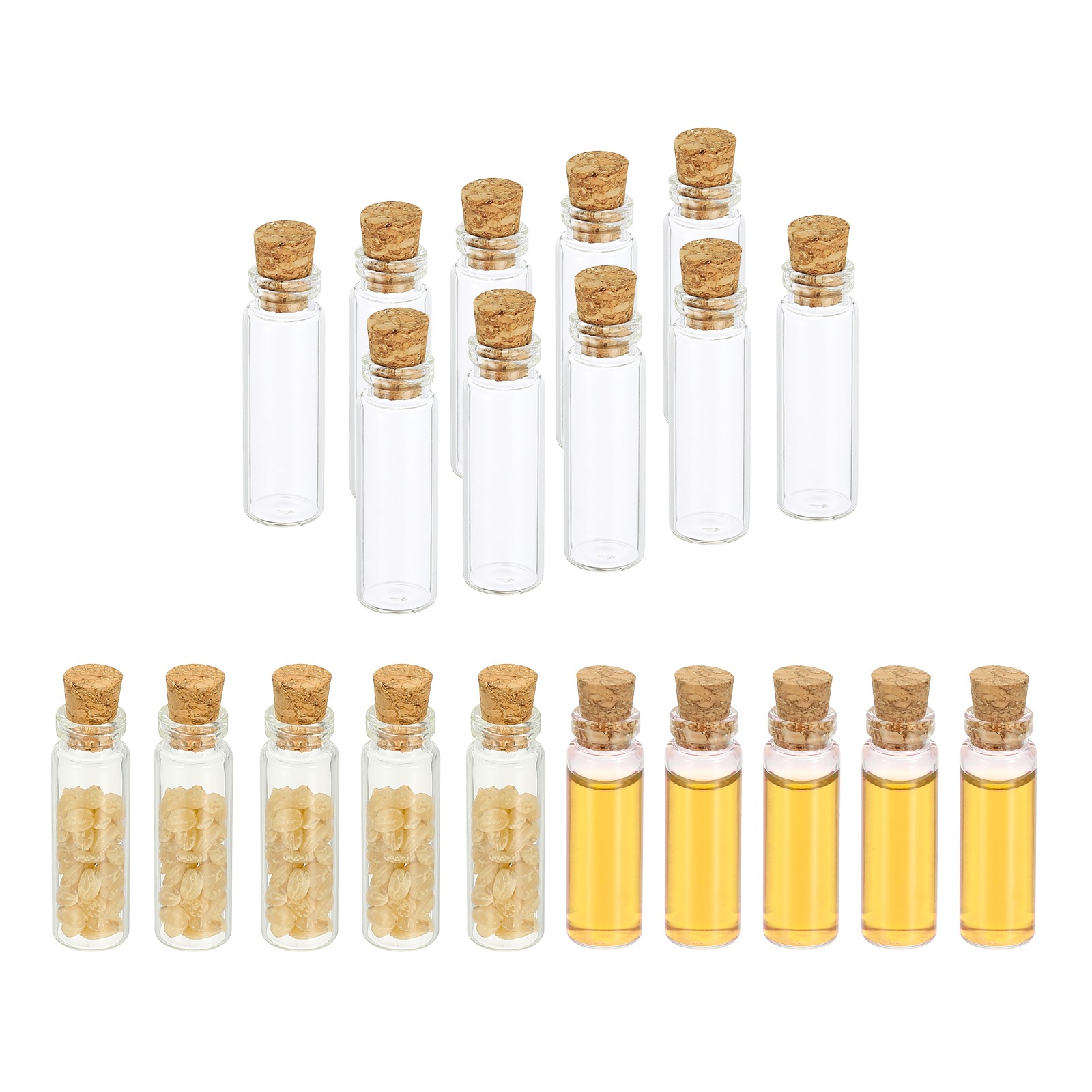 2ml Tiny Glass Bottles Vials 20Pcs Mini Clear Bottles Glass with Cork Stoppers