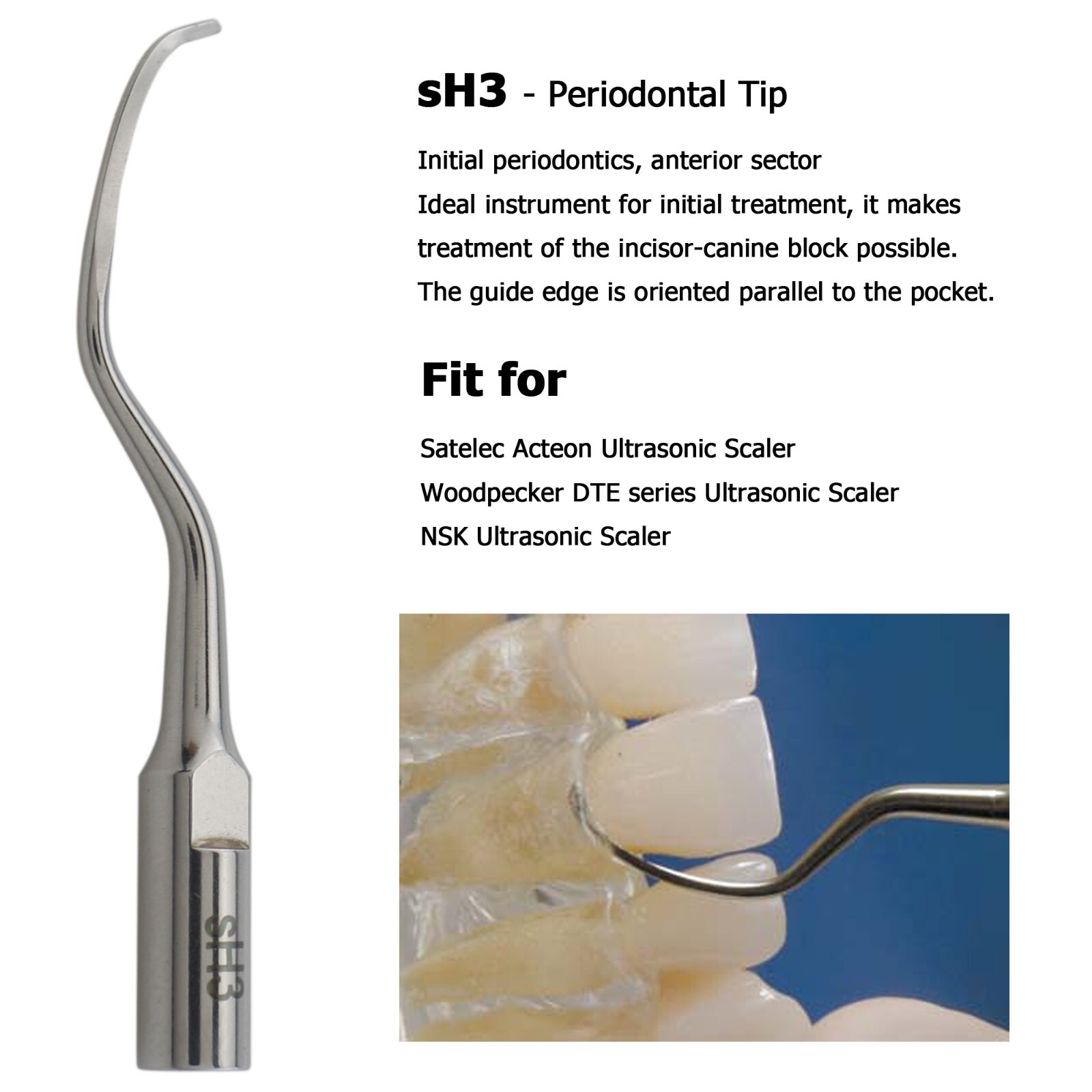 Satelec ACTEON NEWTRON Slim B LED Ultrasonic Scaler Handpiece Piezo Tips H3 1S