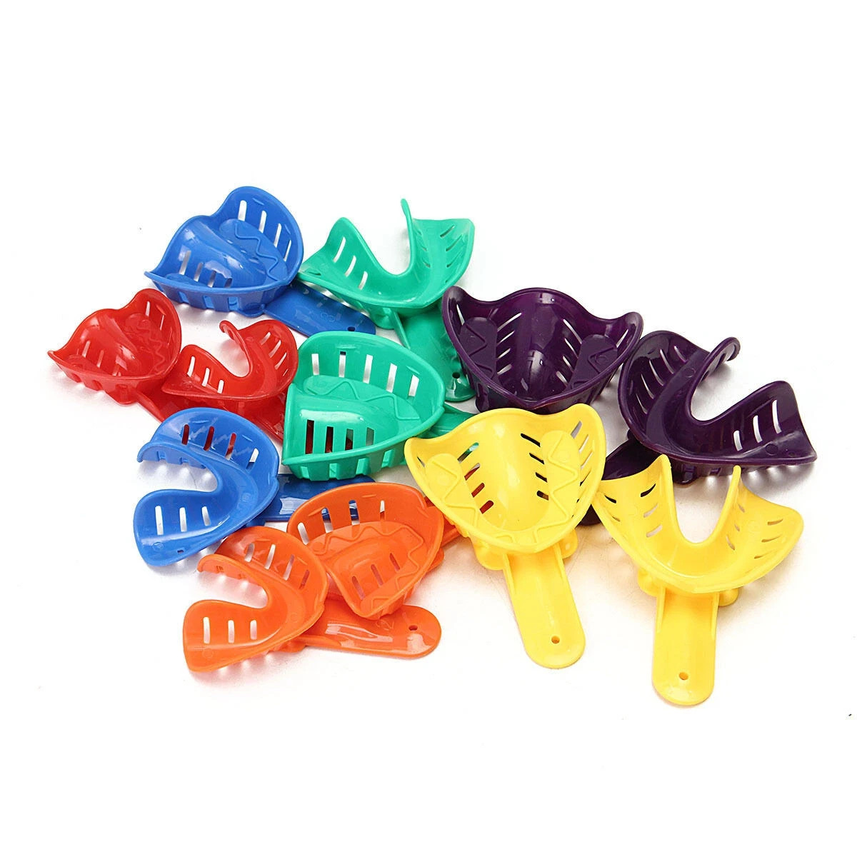 12 Pcs/Pack Dental Disposable Child/Adult Perforated Impression Trays L M S