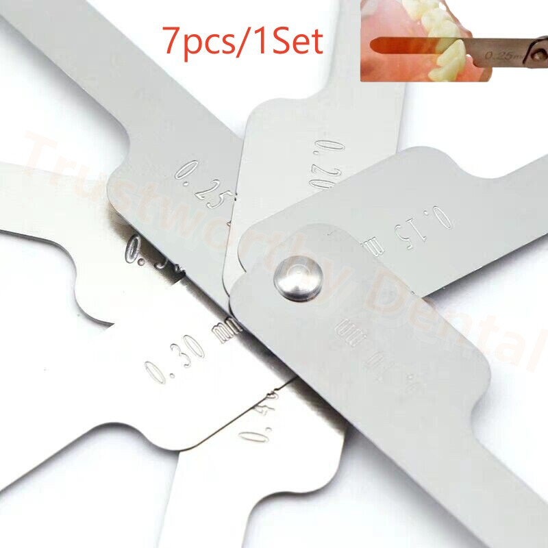 2Sets Dental Orthodontic Interproximal Reduction IPR Gauge Ruler 0.10-0.50mm