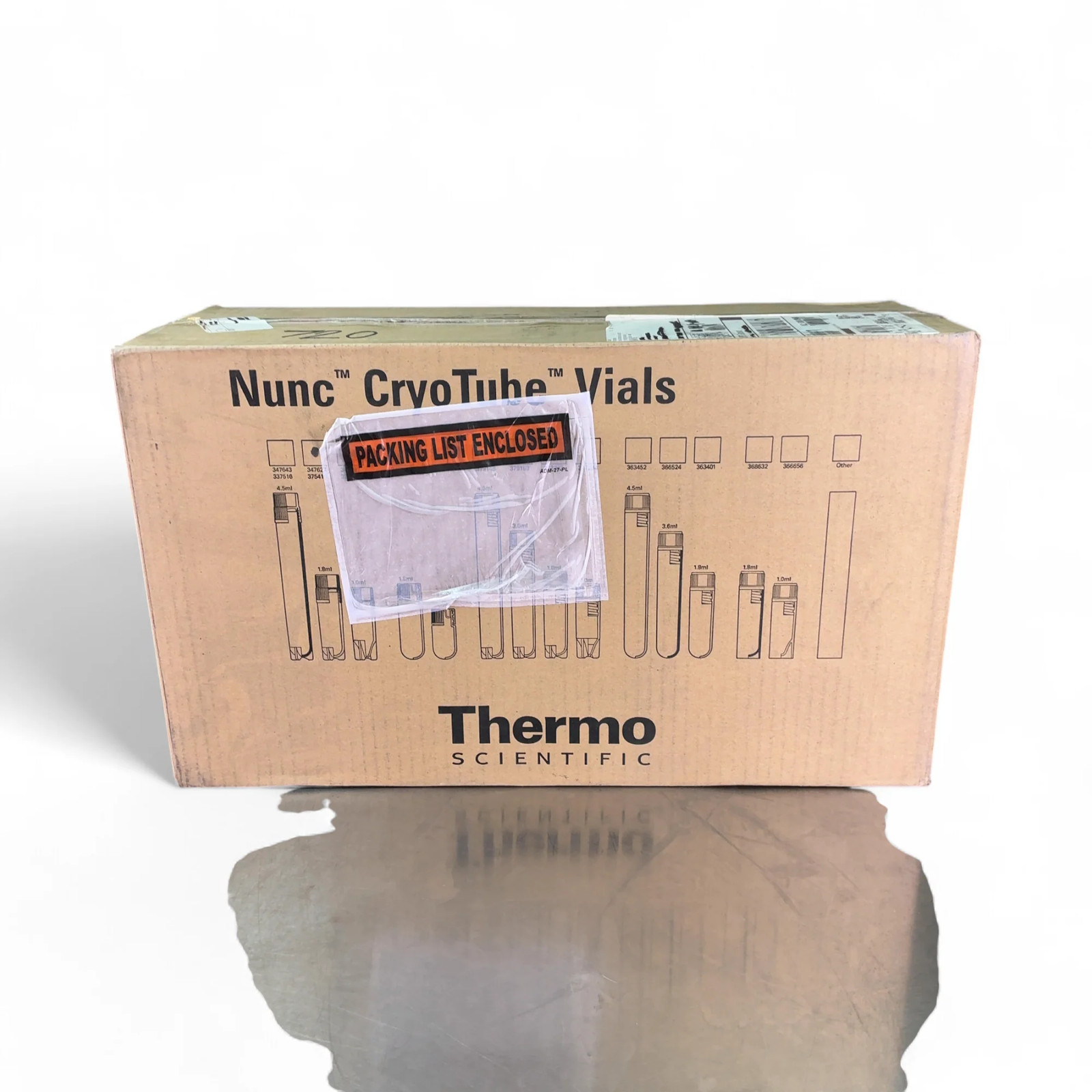 Thermo Scientific 1800x Nunc CryoTube 1.8mL Round StrFt Vials 375418, Exp 2026-9