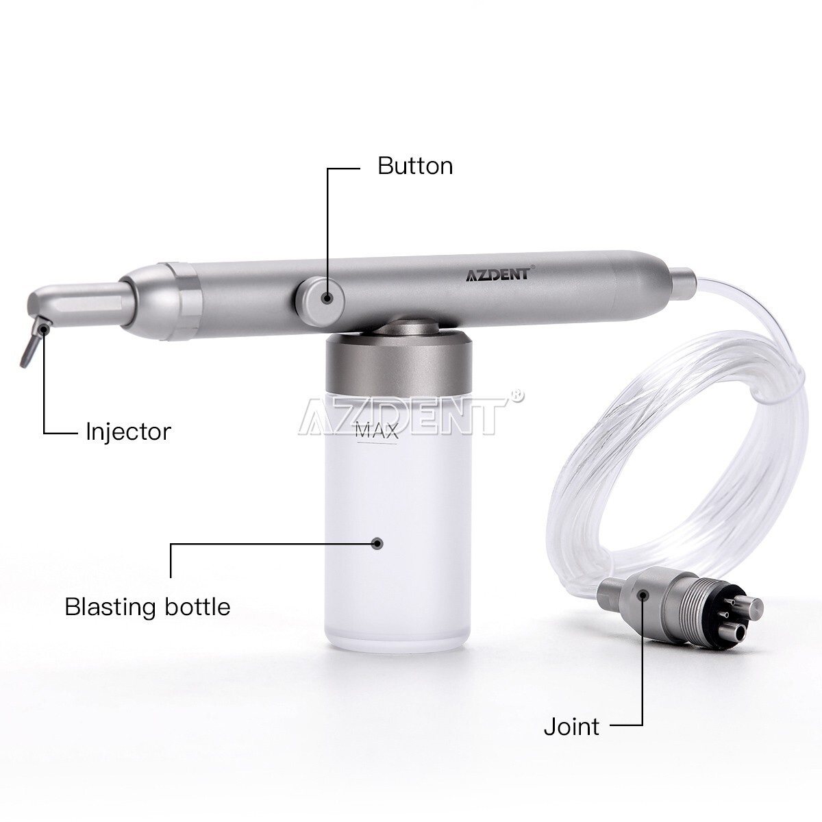 Dental Aluminum Oxide Micro Blaster Air Polisher Sandblasting Gun 4Holes AZDENT