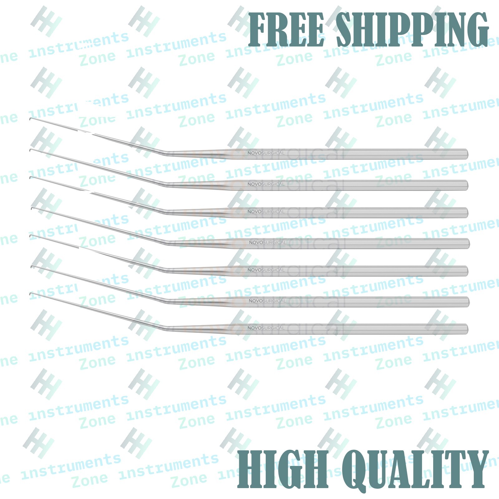 7pcs Hough Hoe-Style Elevator 0.5mm Tip Angled Shaft 15cm (6″) ENT Instruments