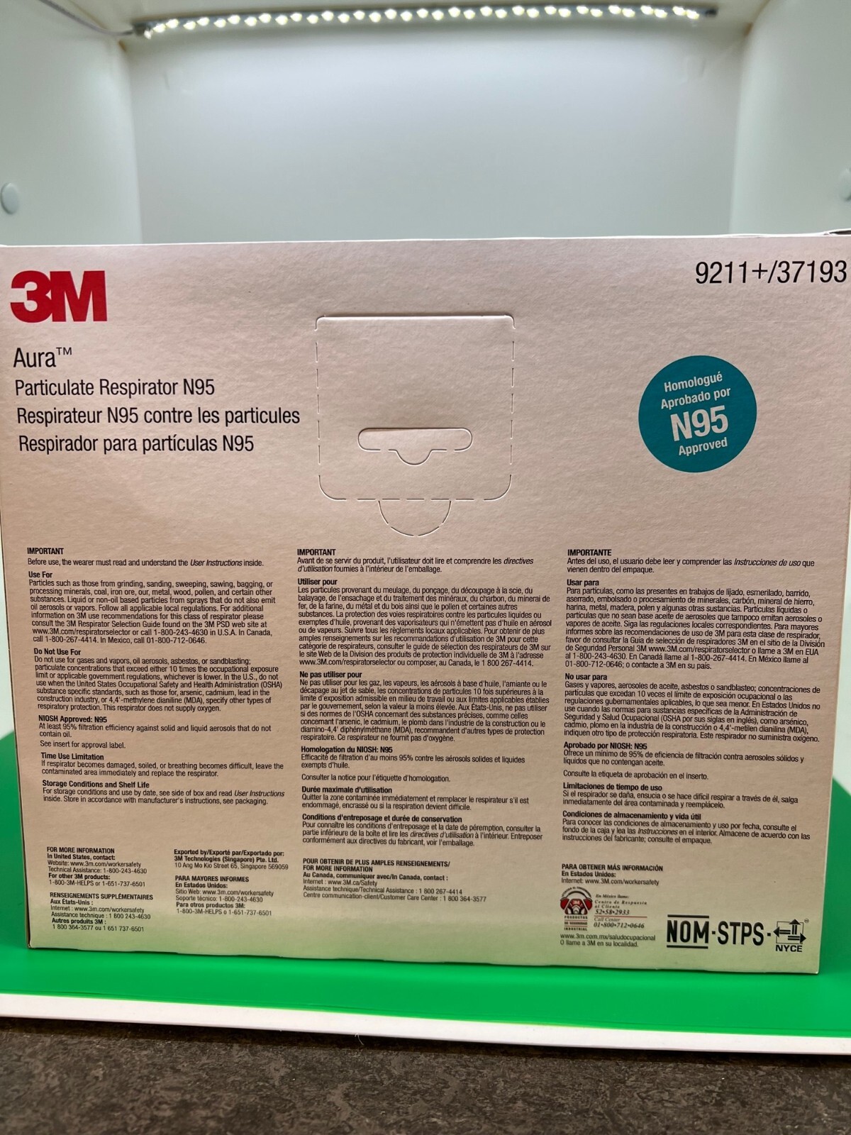 3M 9211+ N95 Particulate Respirator Exhalation Valve 10 per box