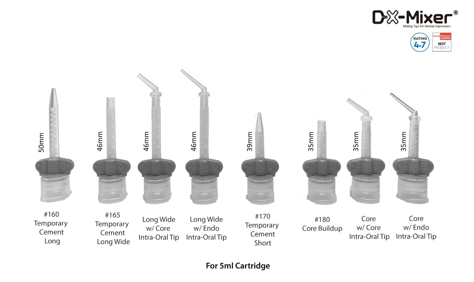 48pcs Mixing Tips compatible with Dermaflage cartridges – DX-Mixer® Short