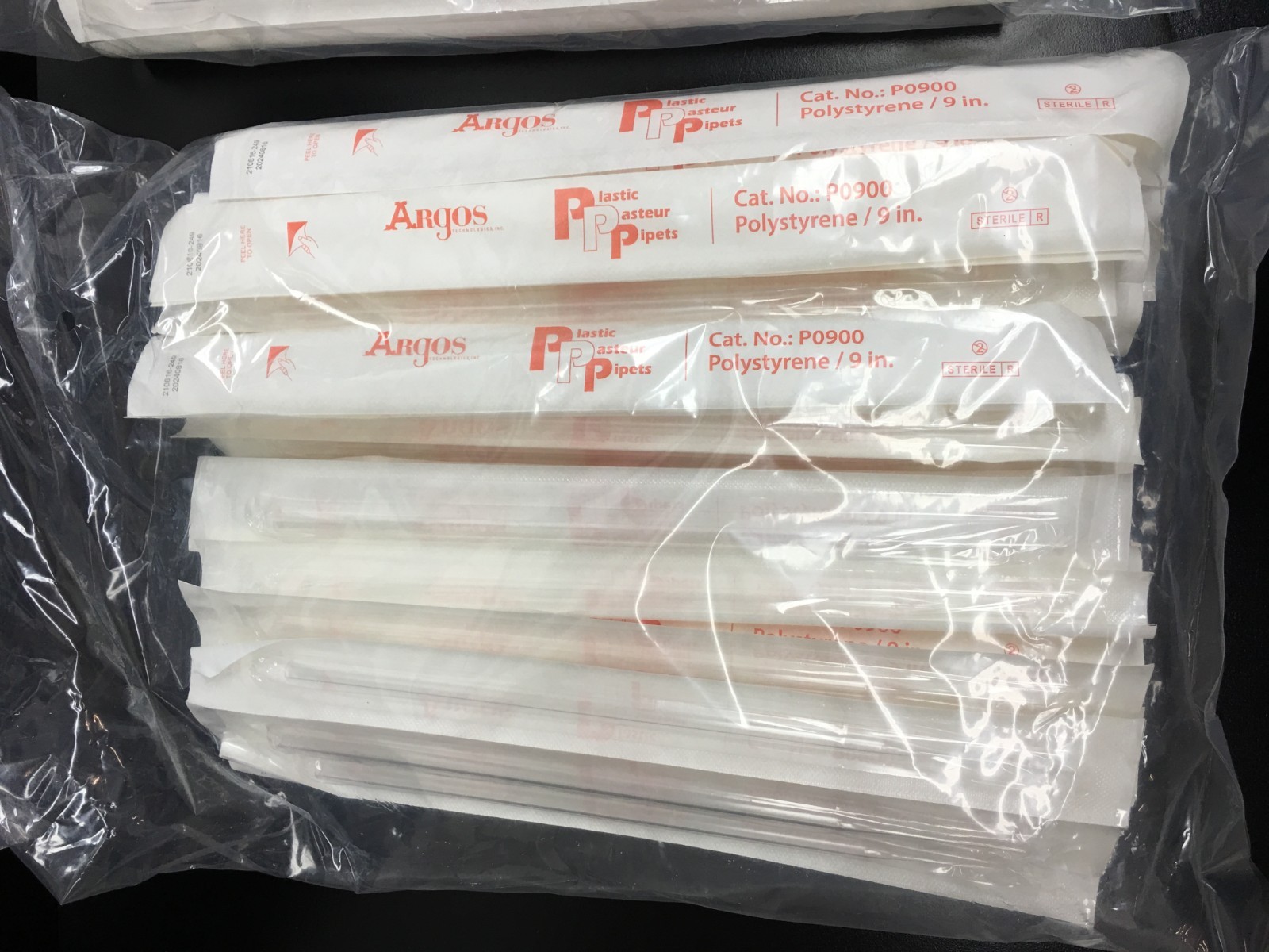 Argos Cat No P0900 Polystyrene Plastic Pasteur Pipettes Sterile 9″ Lot 2 PKS