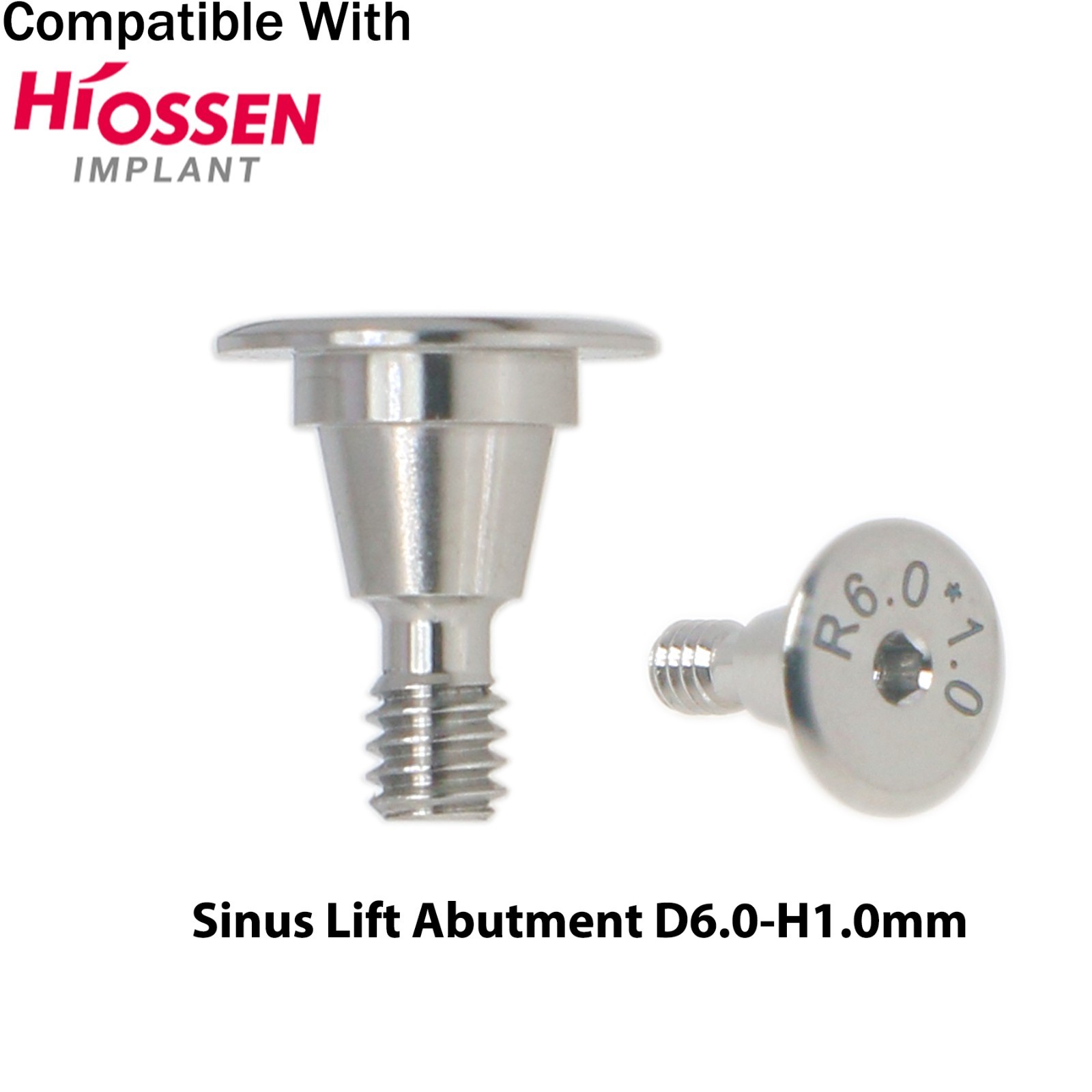 Dental Titanium Sinus Lift Temporary Abutment Fits Hiossen Osstem Dia Ø6.0-9.0mm