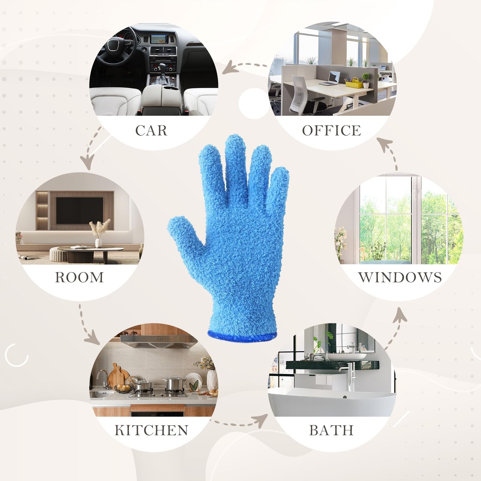 Microfiber Dusting Gloves, Dusting Cleaning Glove for Plants, Blinds, Lamps a…