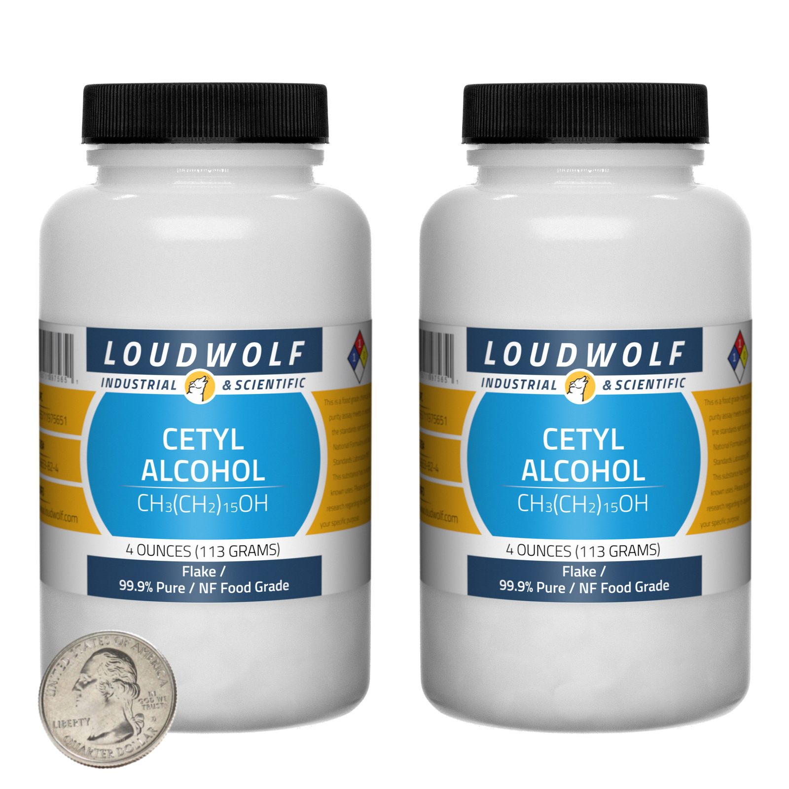 Cetyl Alcohol / 8 Ounces / 2 Bottles / 99.9% Pure NF Food Grade / Flake / USA