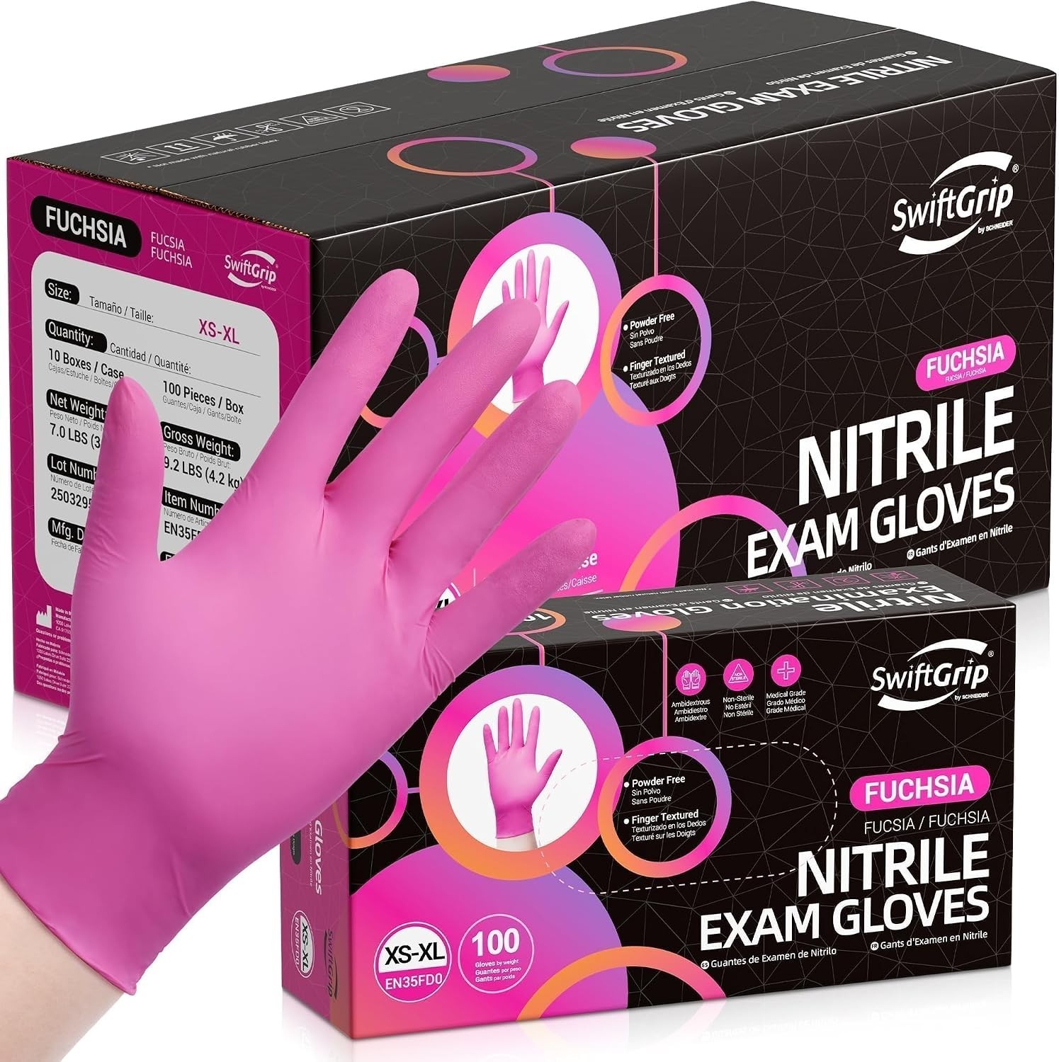 Fuchsia Powder-Free Gloves – Disposable, Latex-Free, 1000ct